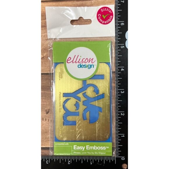 22199 Sizzix Ellison Design Easy Emboss Love You Stencil By Stu Kilgour - Picture 2 of 2